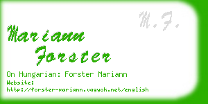 mariann forster business card